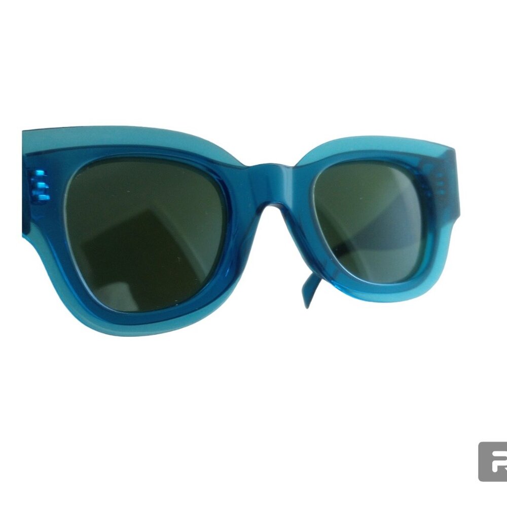 CELINE- ZOE Petrol Blue Crystal Square Sunglasses- CL 41446/S MR8 QT